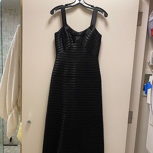 BCBG Max Azria | Black Satin Striped Gown